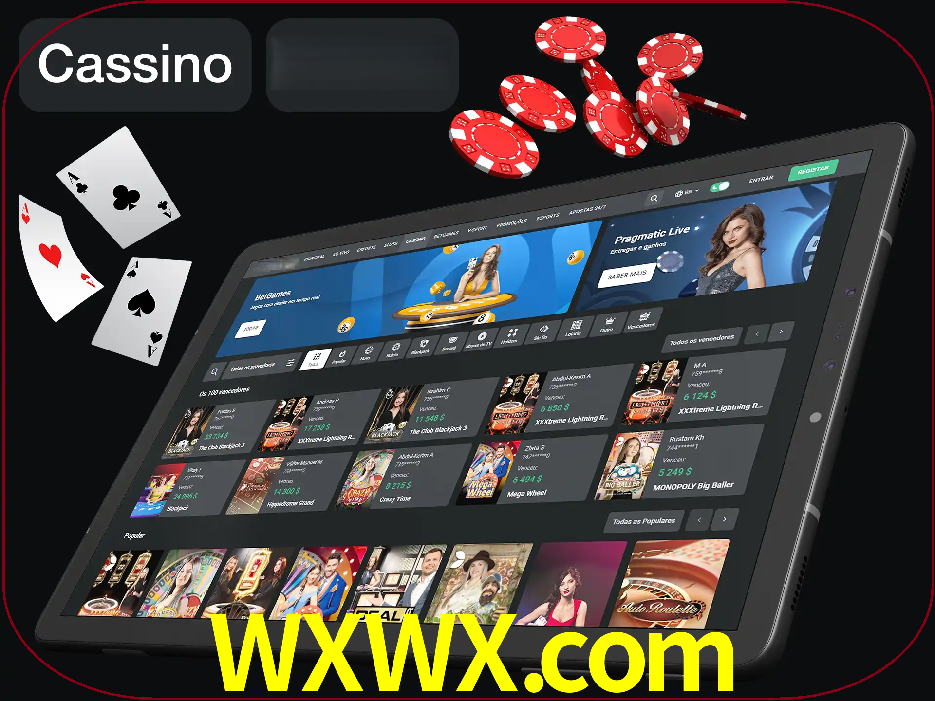 Jogue vários jogos de cassino em nosso cassino.