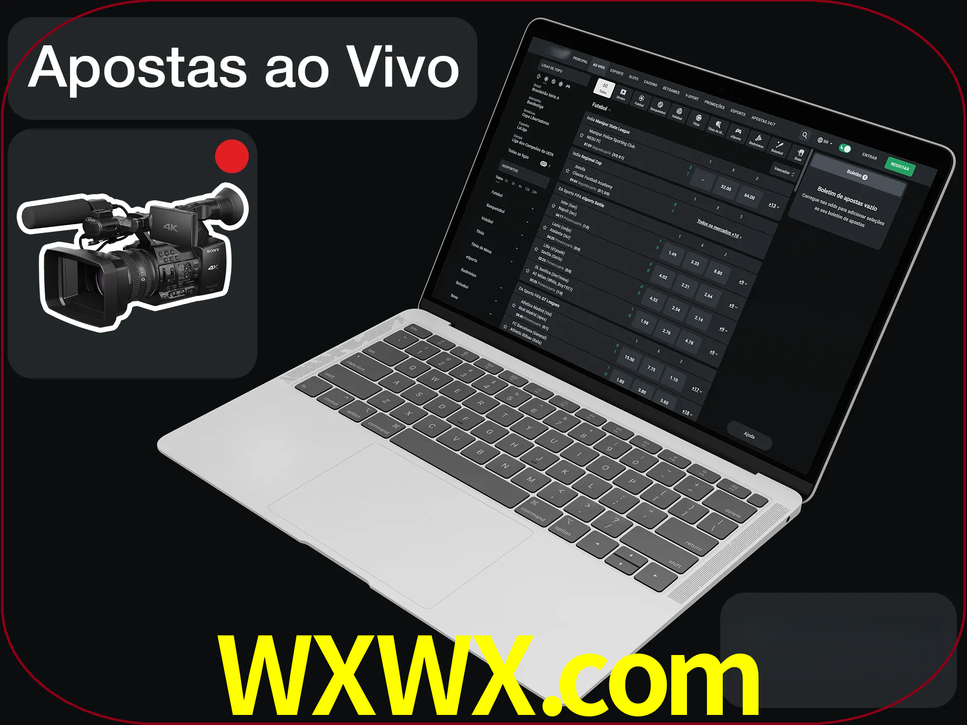 Aposte em formato ao vivo em nosso site.