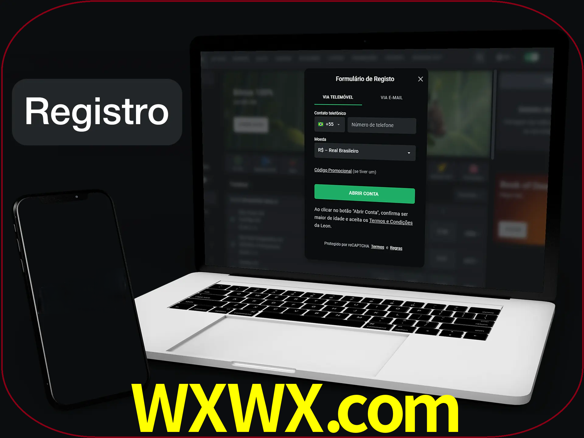 O registro na LeonBet é simples.