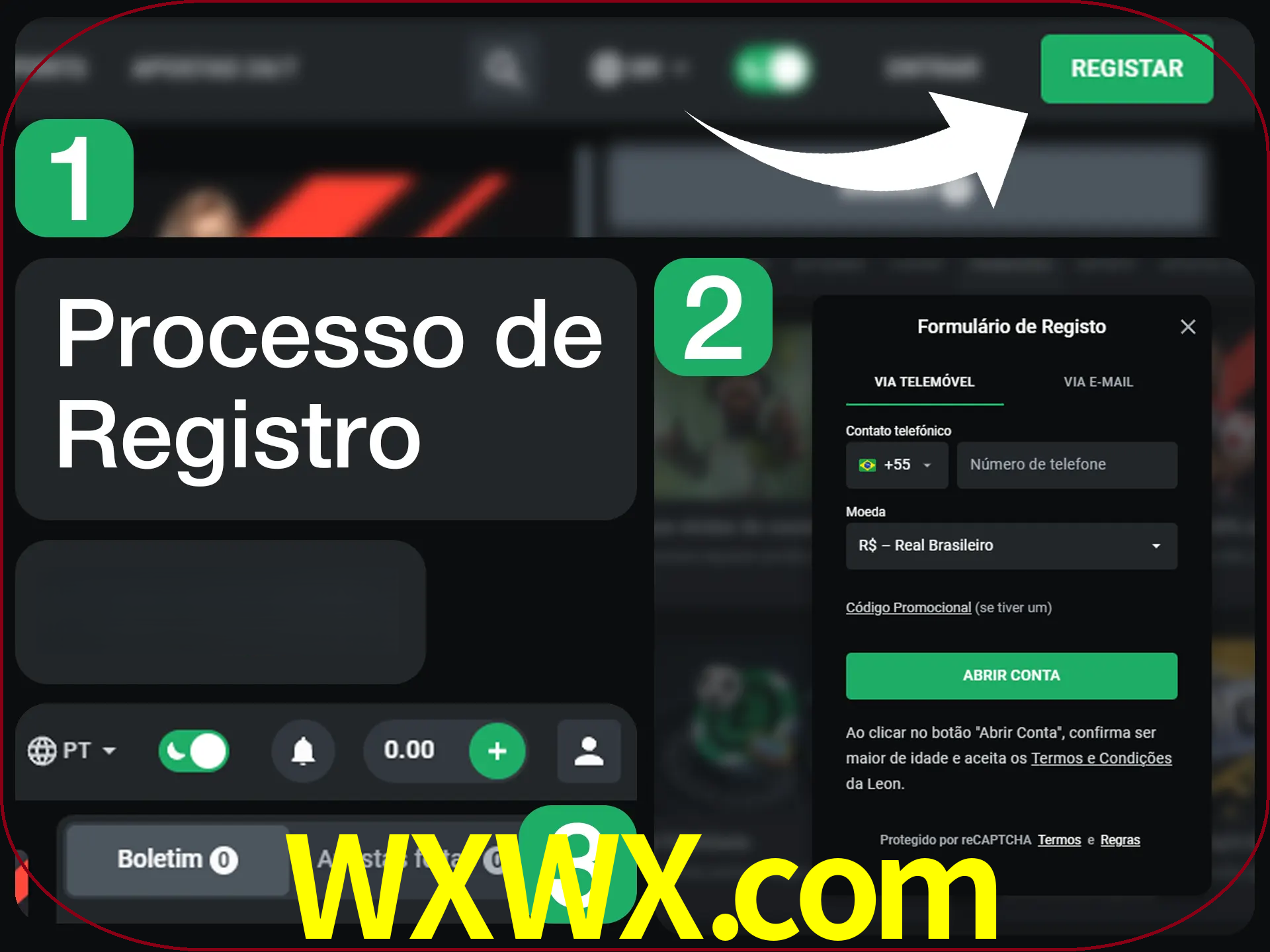 O processo de registro na LeonBet é simples.